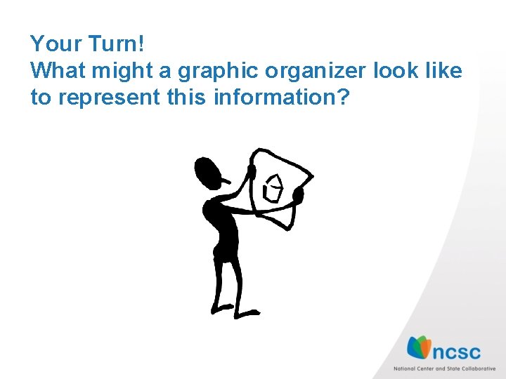 Your Turn! What might a graphic organizer look like to represent this information? Your Turn! What might a graphic organizer look like to represent this information?