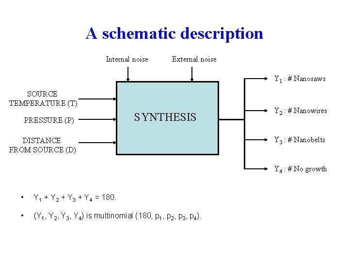 A schematic description Internal noise External noise Y 1 : # Nanosaws SOURCE TEMPERATURE