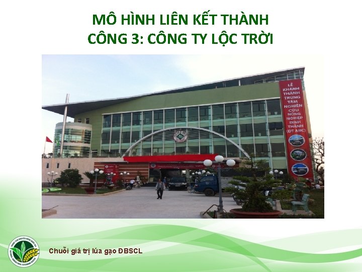 MÔ HÌNH LIÊN KẾT THÀNH CÔNG 3: CÔNG TY LỘC TRỜI Chuỗi giá trị