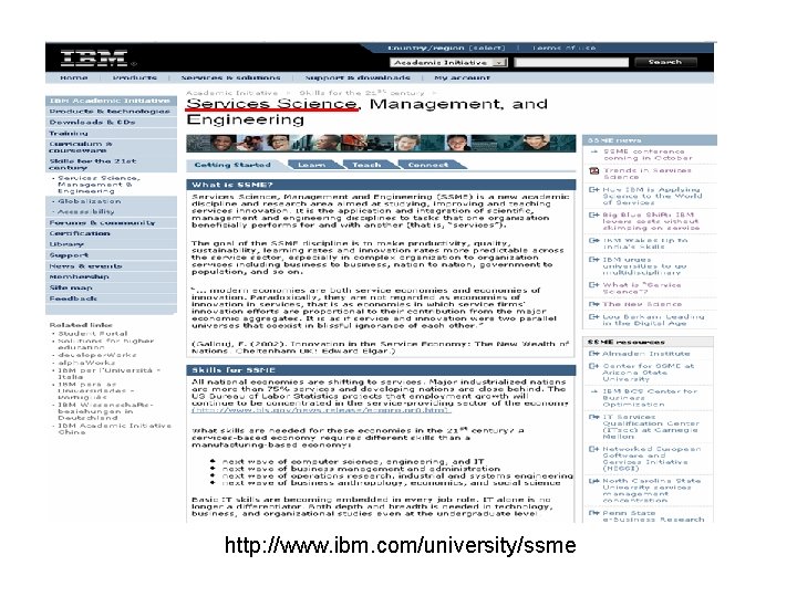 http: //www. ibm. com/university/ssme 