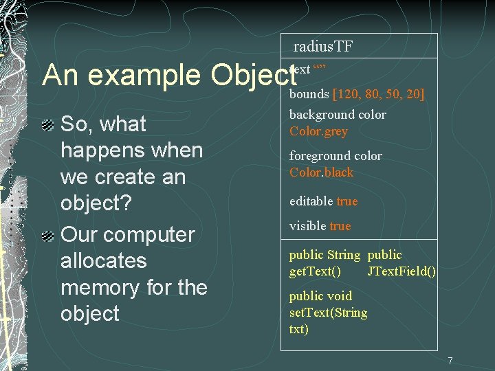 radius. TF An example Objectbounds [120, 80, 50, 20] text “” So, what happens