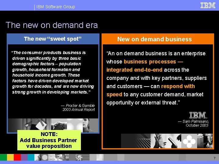 IBM Software Group The new on demand era The new “sweet spot” “The consumer