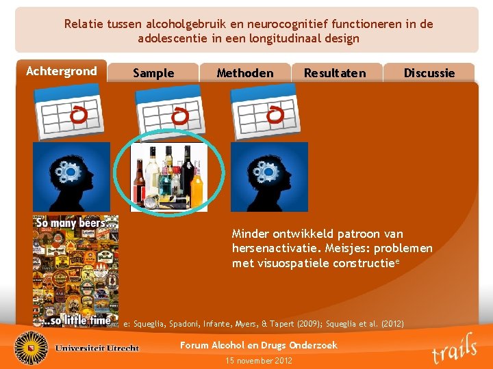 Relatie tussen alcoholgebruik en neurocognitief functioneren in de adolescentie in een longitudinaal design Achtergrond