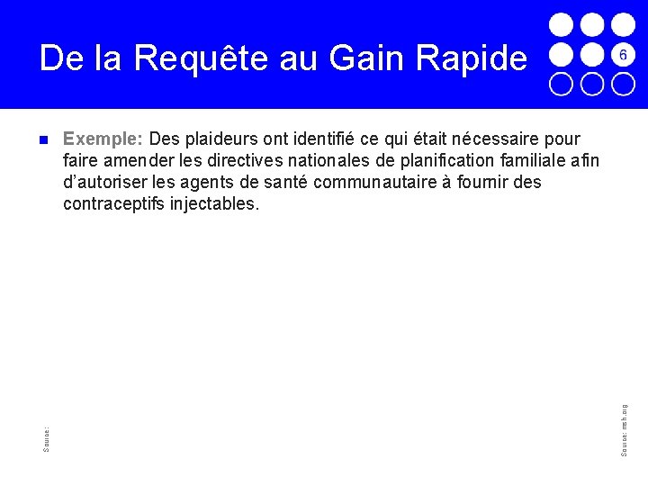 De la Requête au Gain Rapide Exemple: Des plaideurs ont identifié ce qui était