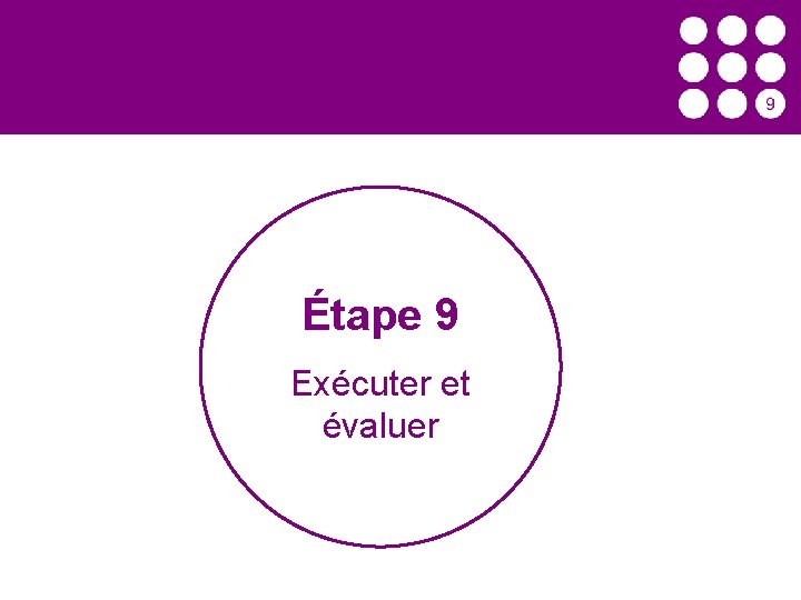 Étape 9 Exécuter et évaluer 