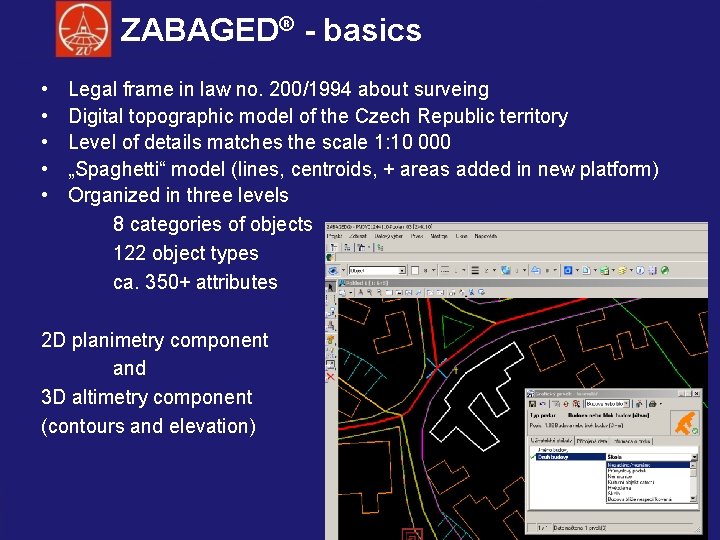 ZABAGED® - basics • • • Legal frame in law no. 200/1994 about surveing