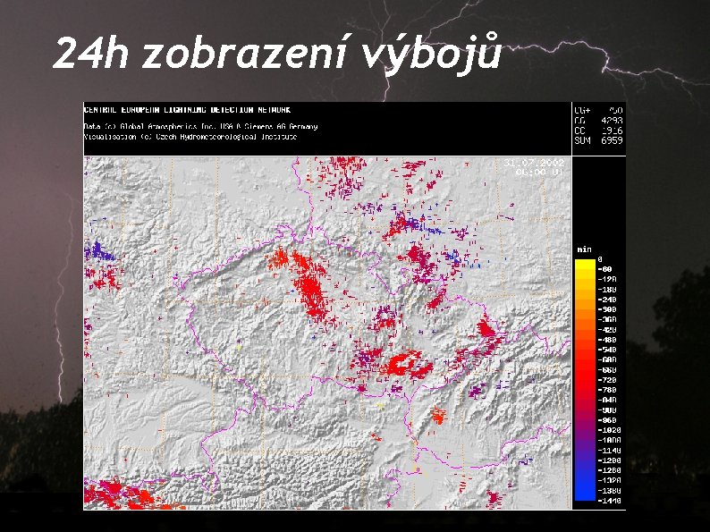 24 h zobrazení výbojů 