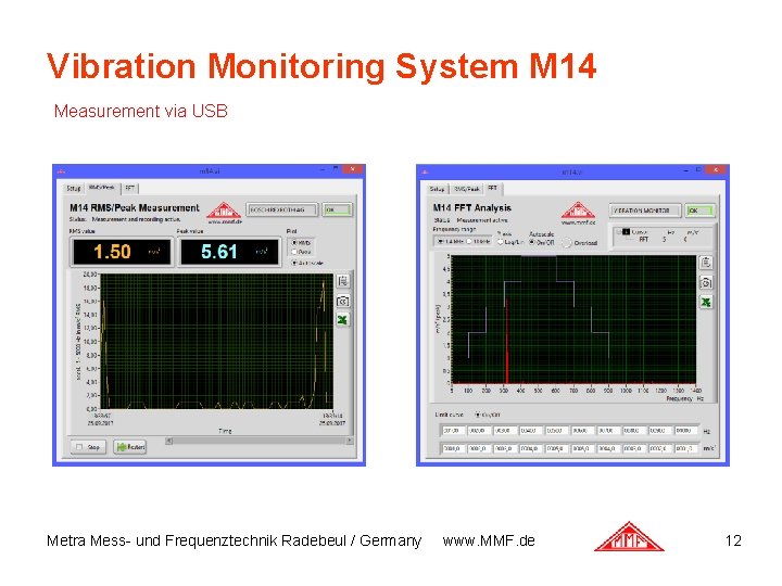 Vibration Monitoring System M 14 Measurement via USB Metra Mess- und Frequenztechnik Radebeul /