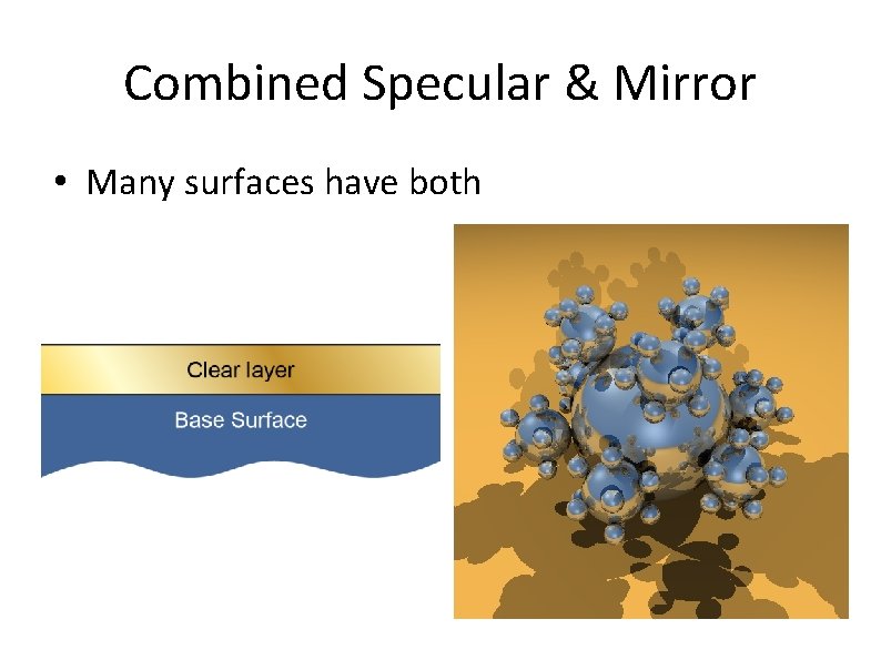 Combined Specular & Mirror • Many surfaces have both 