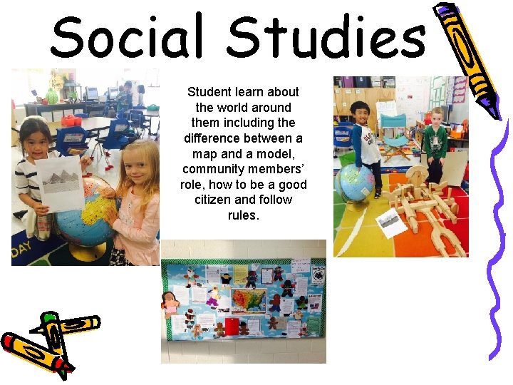 Social Studies Student learn about the world around them including the difference between a