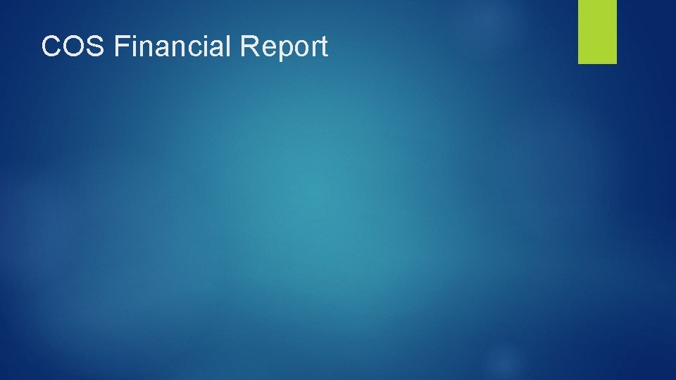 COS Financial Report 