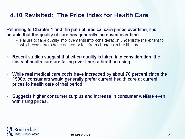 4. 10 Revisited: The Price Index for Health Care Returning to Chapter 1 and