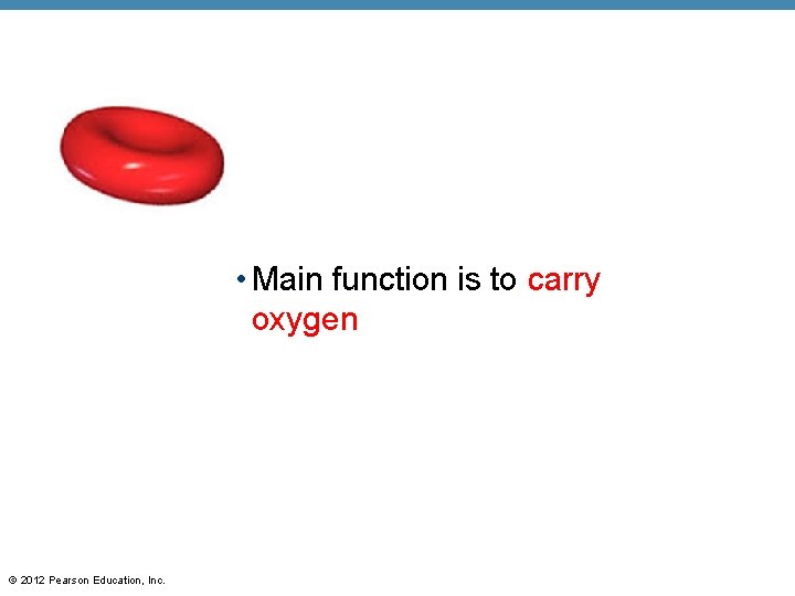  • Main function is to carry oxygen © 2012 Pearson Education, Inc. 
