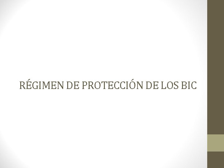 RÉGIMEN DE PROTECCIÓN DE LOS BIC 