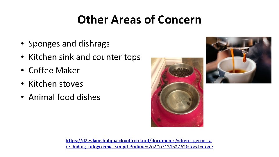 Other Areas of Concern • • • Sponges and dishrags Kitchen sink and counter