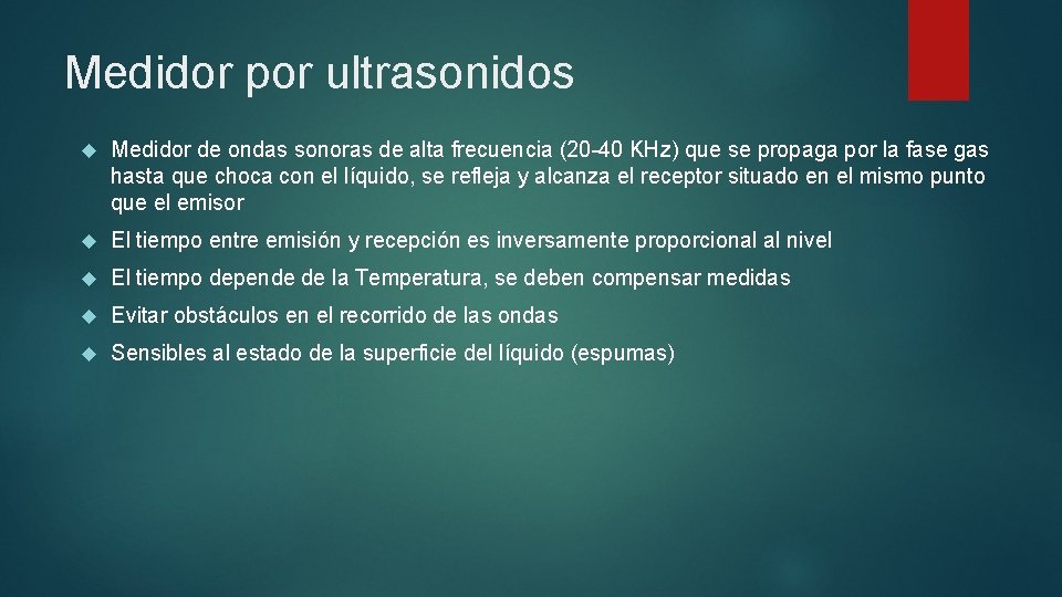 Medidor por ultrasonidos Medidor de ondas sonoras de alta frecuencia (20 -40 KHz) que