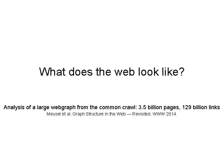 What does the web look like? Analysis of a large webgraph from the common