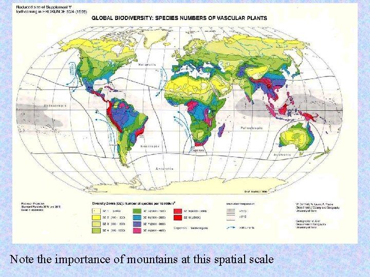 Note the importance of mountains at this spatial scale 