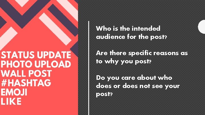 Who is the intended audience for the post? Are there specific reasons as to
