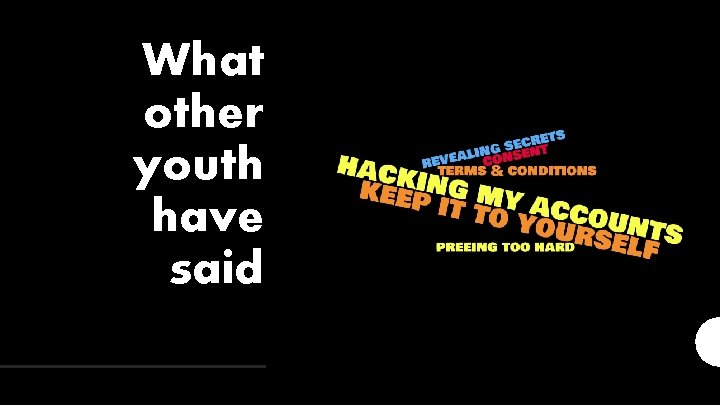 What other youth have said 