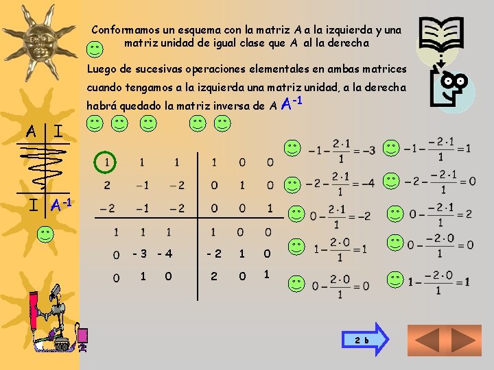 Conformamos un esquema con la matriz A a la izquierda y una matriz unidad