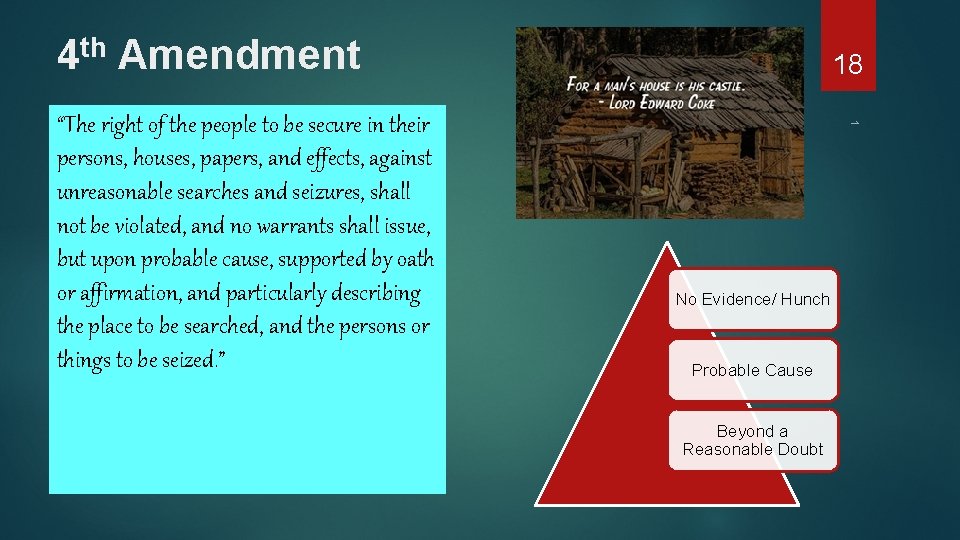 4 th Amendment 1 “The right of the people to be secure in their