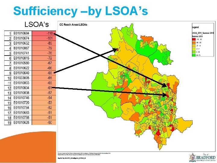 Sufficiency –by LSOA’s 