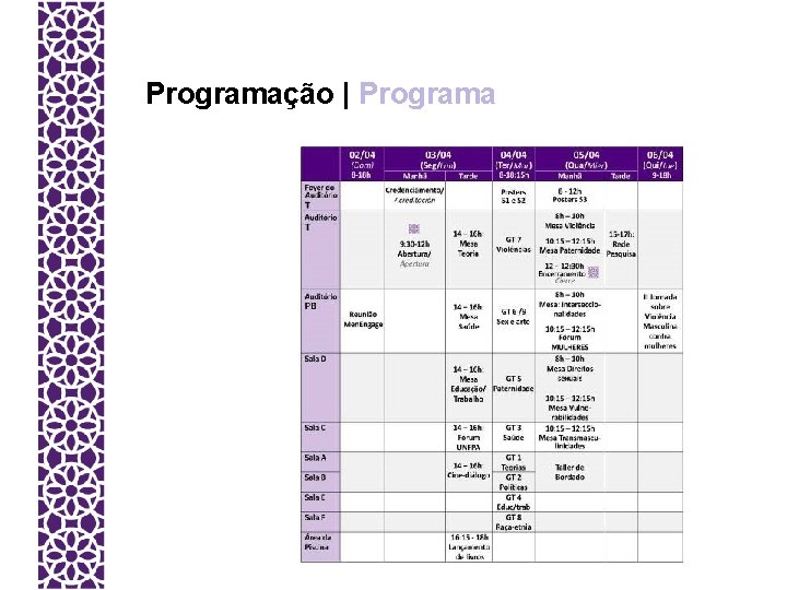 Programação | Programa 