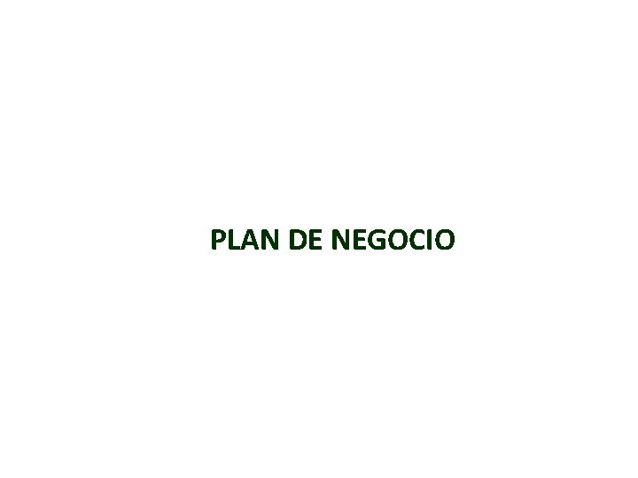 PLAN DE NEGOCIO PLAN DE NEGOCIO