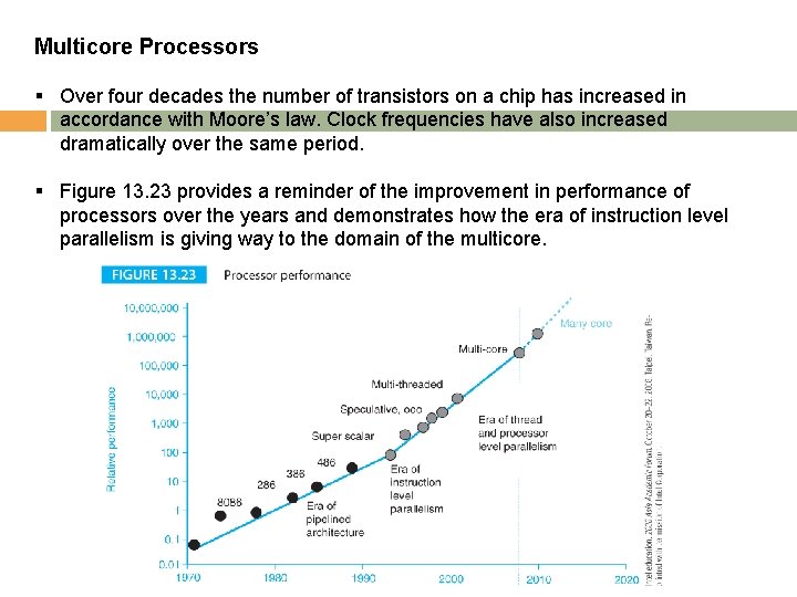 Multicore Processors § Over four decades the number of transistors on a chip has