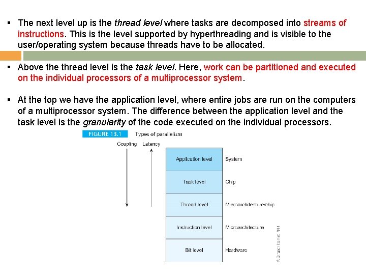 § The next level up is the thread level where tasks are decomposed into
