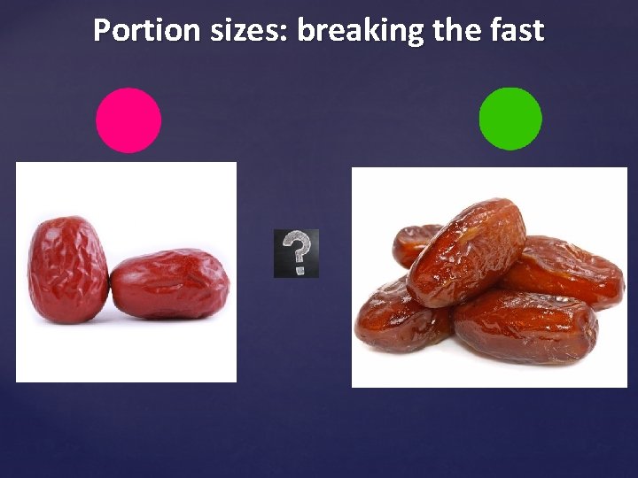 Portion sizes: breaking the fast 