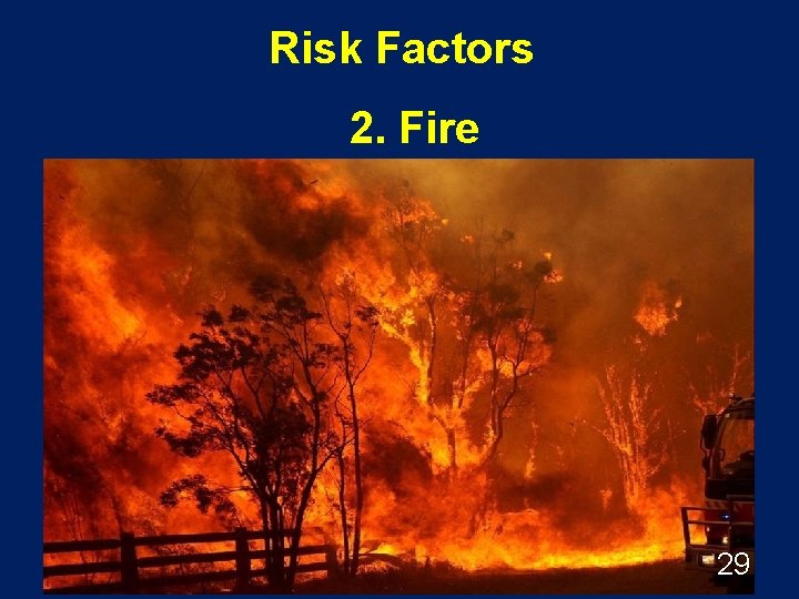 Risk Factors 2. Fire 29 