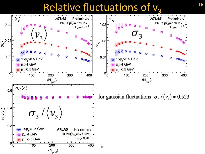 Relative fluctuations of v 3 16 16 