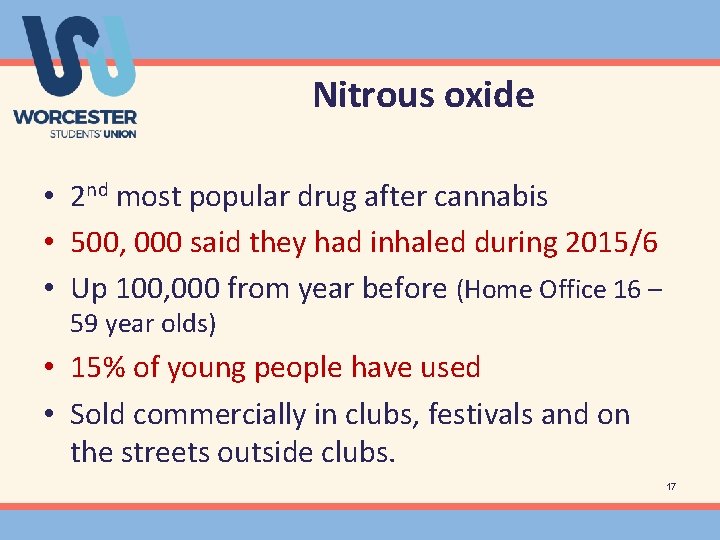 Nitrous oxide • 2 nd most popular drug after cannabis • 500, 000 said