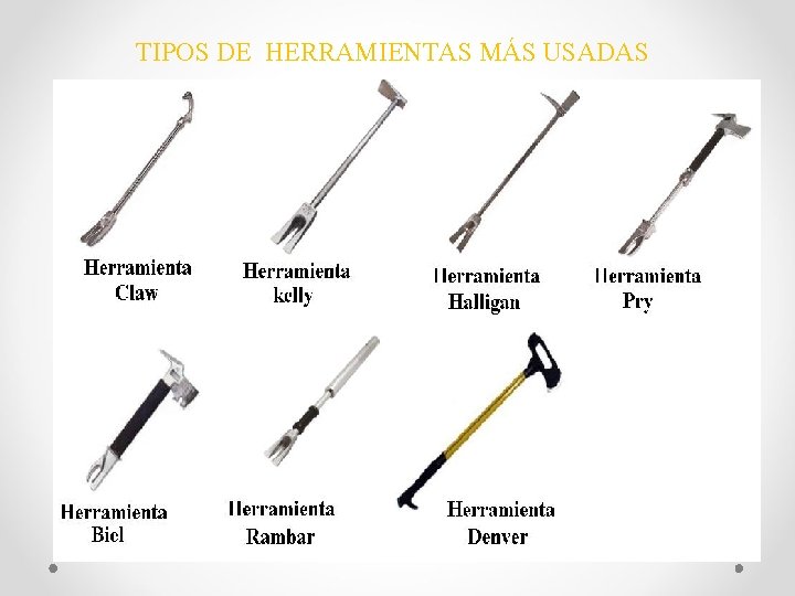 TIPOS DE HERRAMIENTAS MÁS USADAS 