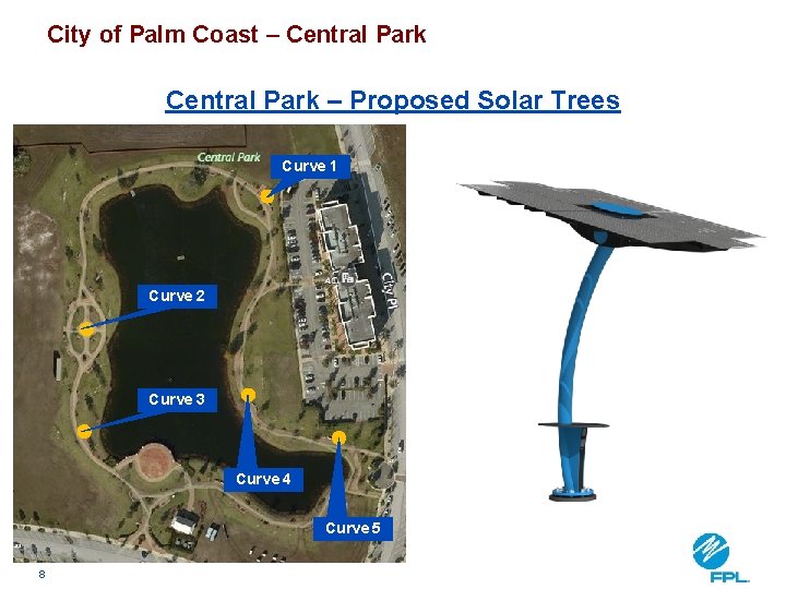City of Palm Coast – Central Park – Proposed Solar Trees Curve 1 Curve