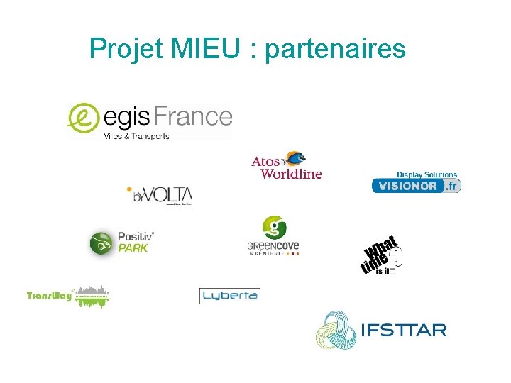 Projet MIEU : partenaires 