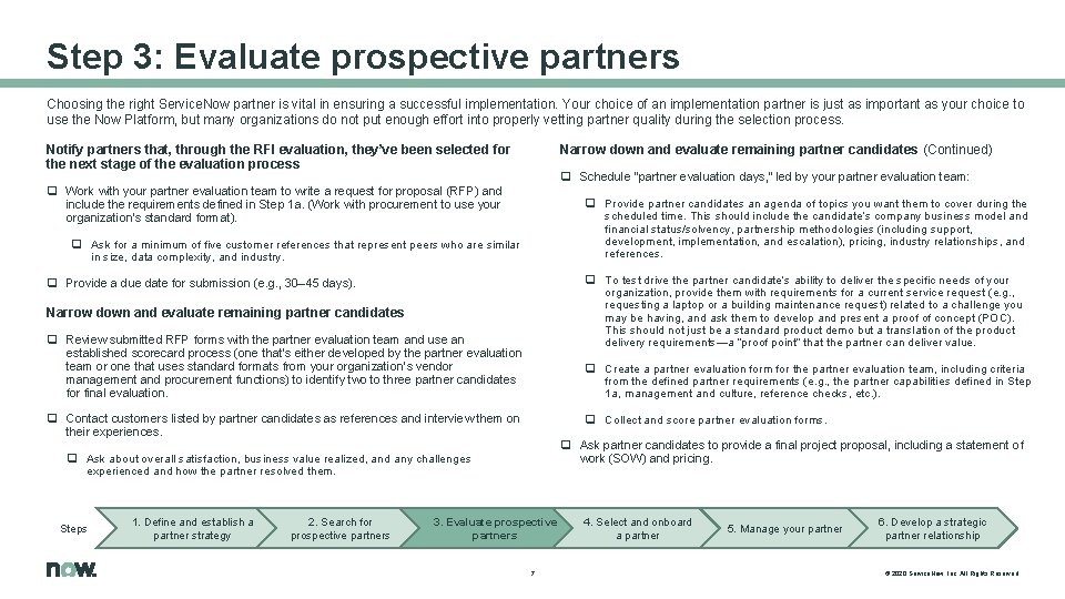 Step 3: Evaluate prospective partners Choosing the right Service. Now partner is vital in