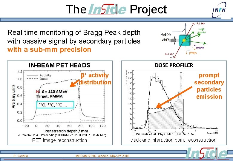 The Project Real time monitoring of Bragg Peak depth with passive signal by secondary