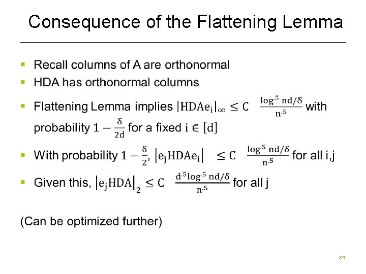 Consequence of the Flattening Lemma 34 Consequence of the Flattening Lemma 34