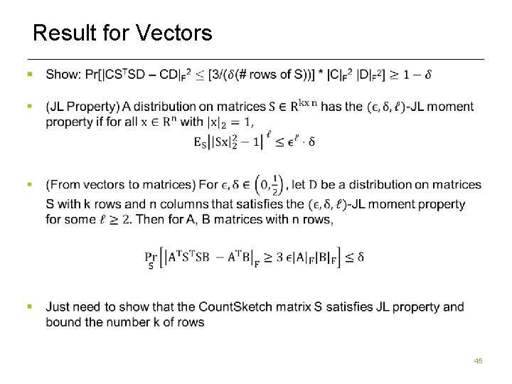 Result for Vectors § 45 Result for Vectors § 45