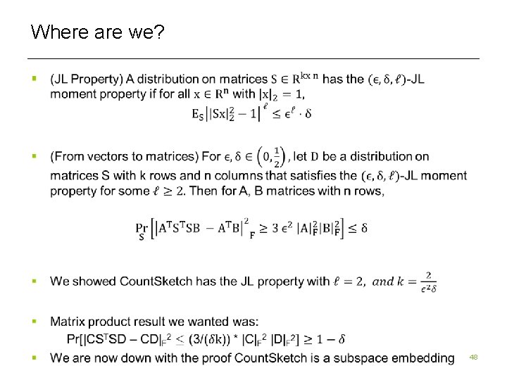 Where are we? § 48 Where are we? § 48