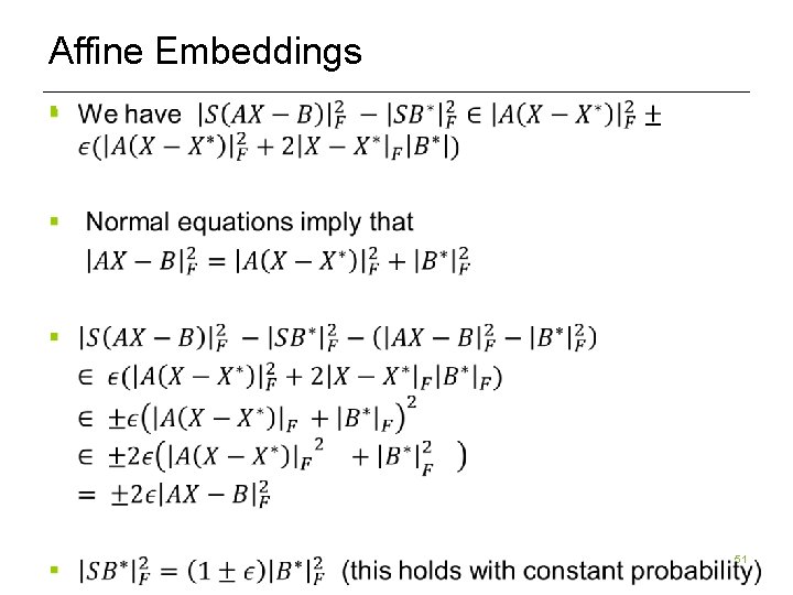 Affine Embeddings § 51 Affine Embeddings § 51