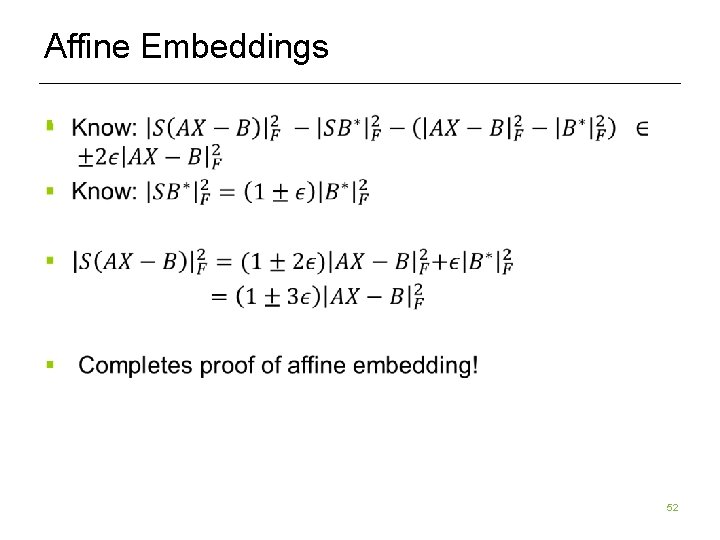 Affine Embeddings § 52 Affine Embeddings § 52