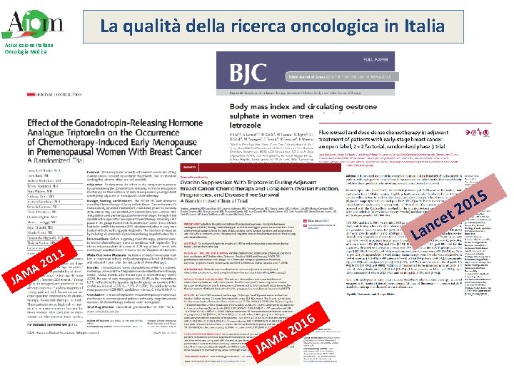 La qualità della ricerca oncologica in Italia Associazione Italiana Oncologia Medica 2 5 1