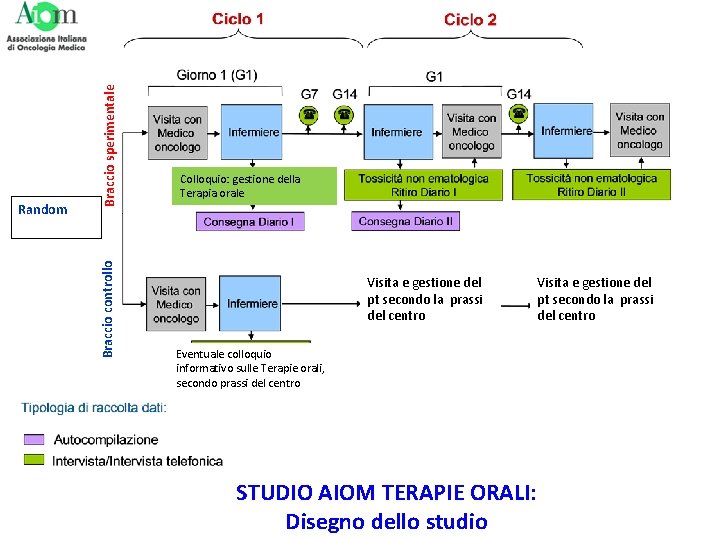Braccio sperimentale Braccio controllo Random Colloquio: gestione della Terapia orale Visita e gestione del