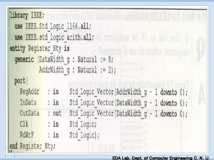 32 EDA Lab. Dept. of Computer Engineering C. N. U. 