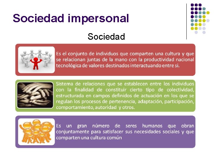 Sociedad impersonal Sociedad 
