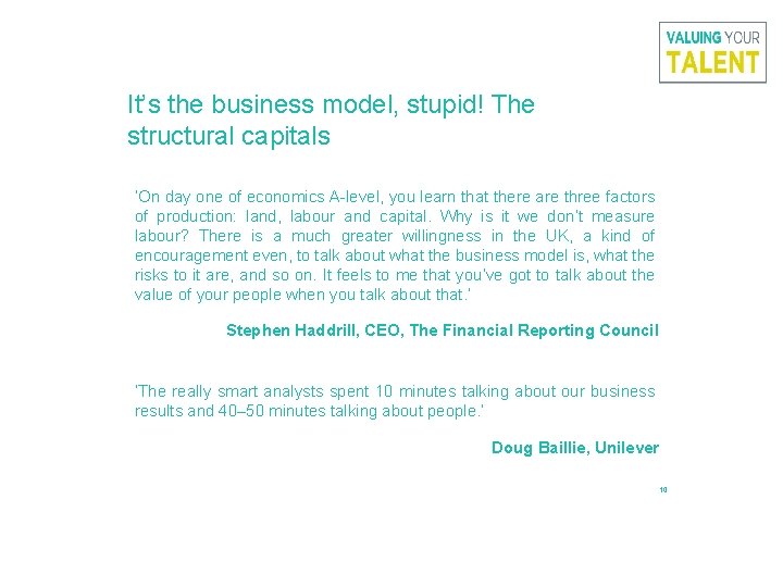 It’s the business model, stupid! The structural capitals ‘On day one of economics A-level,